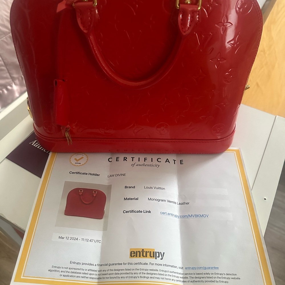 Louis Vuitton Alma pm monogram vernis orange red - Picture 8 of 10